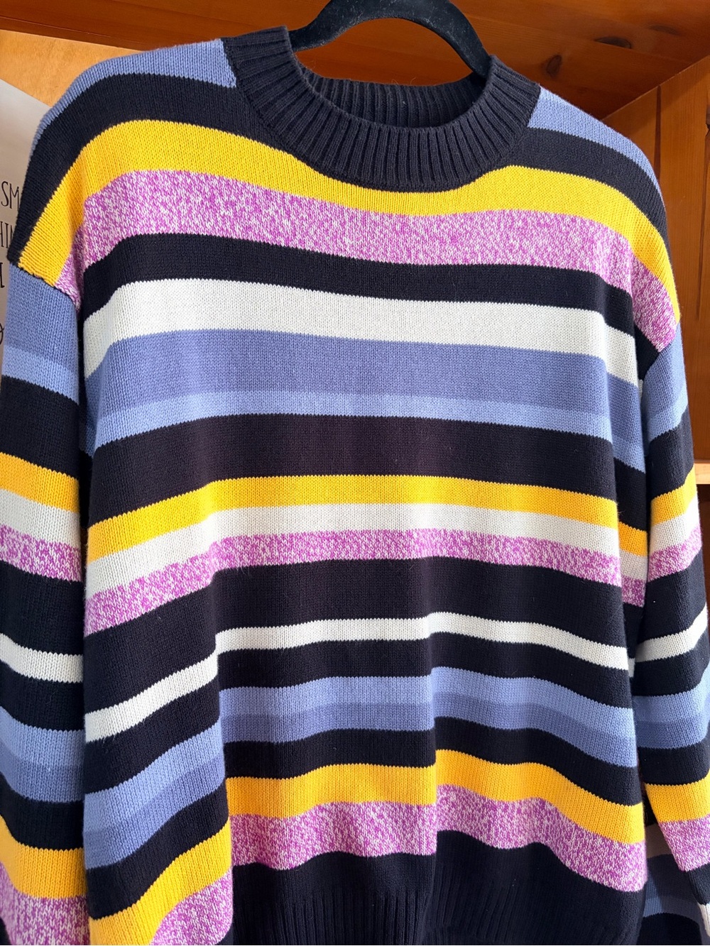 BDG Men’s Stripe Crew Neck Sweater Cotton Blend Size S Fall Layers Preppy - Picture 7 of 7